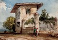 Figures before an Italianate villa - William Wyld