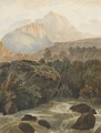 Vue d'un paysage montagneux avec torrent - Wolfgang-Adam Toepffer