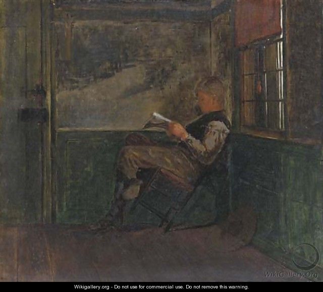 Young Man Reading - Winslow Homer