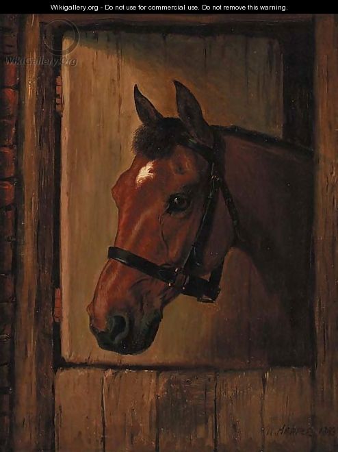 A chestnut hunter at a stable door - Wilson Hepple