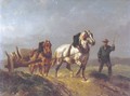 Leading the horses over a track - Wouterus Verschuur