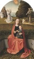 The Virgin and Child with the stigmatisation of Saint Francis of Assisi and Saint John the Baptist in the Wilderness - (after) Gerard David