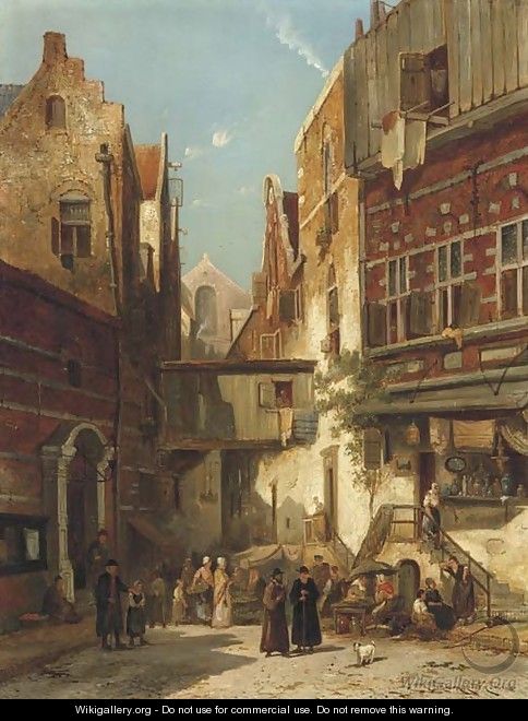 A street in the Jews Quarter, Amsterdam - William Raymond Dommersen