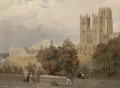 An artist sketching before Durham Cathedral - William Robinson