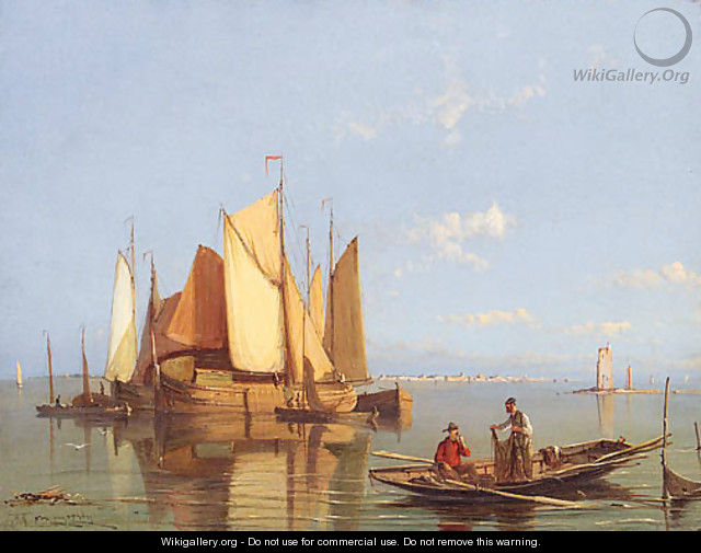 Fishing Boats On The Zuider Zee, Holland - William Raymond Dommerson