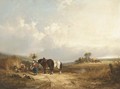 A summer landscape with harvesters - William Joseph Shayer