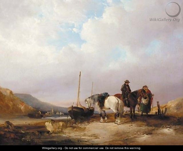 Travellers on a coastal path - William Joseph Shayer
