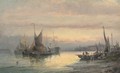 Unloading the day's catch at dusk - William A. Thornley or Thornbery