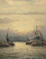 The Thames at Millwall - William A. Thornley or Thornbery