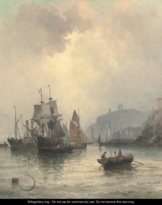 Congestion at the harbour mouth, Whitby - William A. Thornley or Thornbery