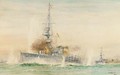 The English fleet under attack - William Lionel Wyllie