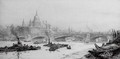 Barges on the Thames before St. Paul's Cathedral 3 - William Lionel Wyllie