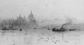 Barges on the Thames before St. Paul's Cathedral 2 - William Lionel Wyllie