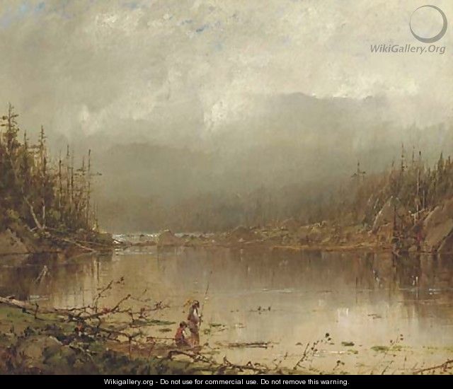 Fishing Along the River - William Louis Sonntag