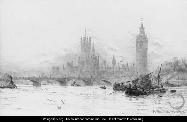 Westminster - Flood tide - William Lionel Wyllie