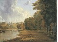 The towpath of the Thames with a view of Richmond Hill beyond - William Marlow