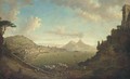 An extensive view of the Bay of Naples from Pausilipo, with Vesuvius beyond - William Marlow