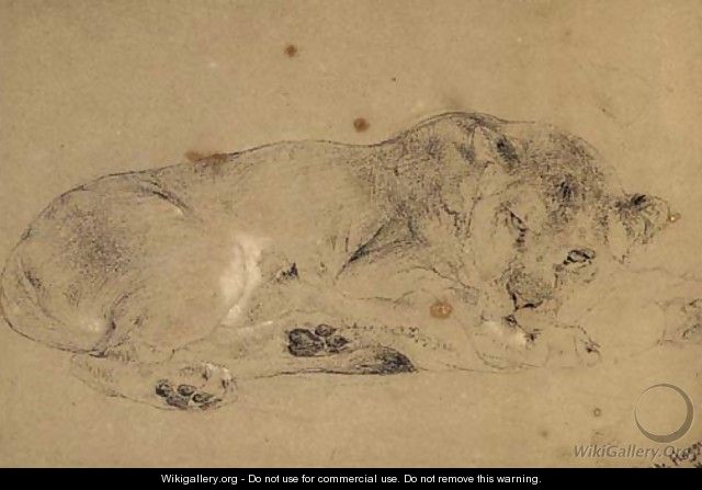 A lioness with her cub - William Huggins