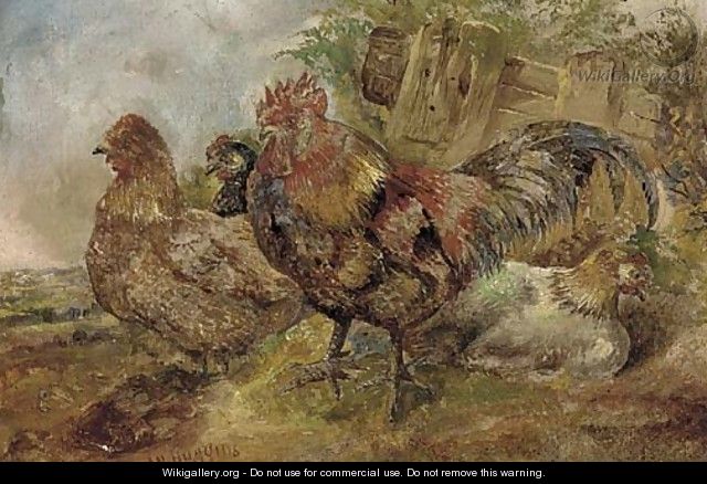 A cock and hens - William Huggins