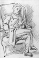 Study of a man asleep in an armchair, possibly the artist's brother, Prince - William Hoare Of Bath