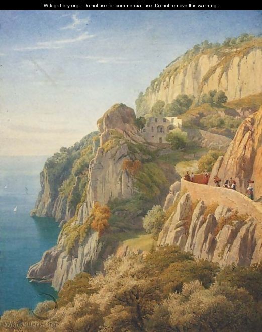 Figures on a Coastal Path in Amalfi - William J. Fergusson