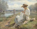 Sewing by the River - William Kay Blacklock