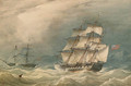 A frigate and other shipping off a rocky coast - William Joy
