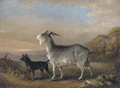 A goat and a terrier in a landscape - William Joseph Shayer