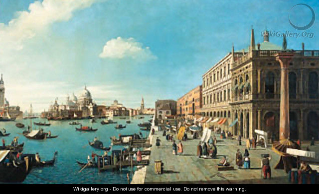 The Riva degli Schiavoni looking south-west towards the entry to the Grand Canal, the Dogana and Santa Maria della Salute - William James