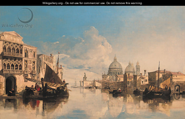 A Venetian capriccio with the Dogana and Santa Maria della Salute - William James Muller