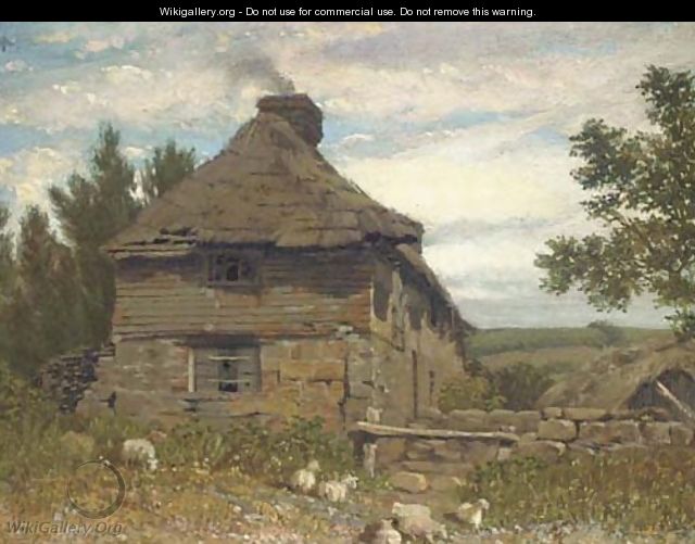 A cottage in a landscape - William Linton