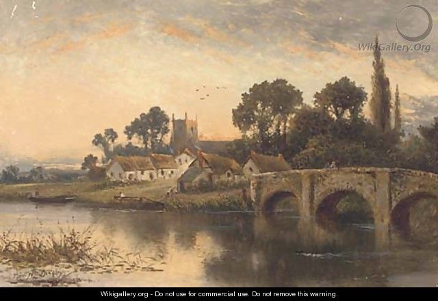 Figures on a bridge - William Langley