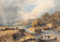 Cliveden from Cookham Weir, a horse-ferry in the foreground - William of Eton Evans