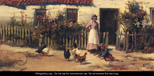 Outside the Cottage Door - William Gilbert Foster