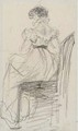 A young lady, seated on a chair, seen from the back - William Henry Hunt