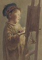 A young boy viewing a picture by candlelight - William Henry Hunt