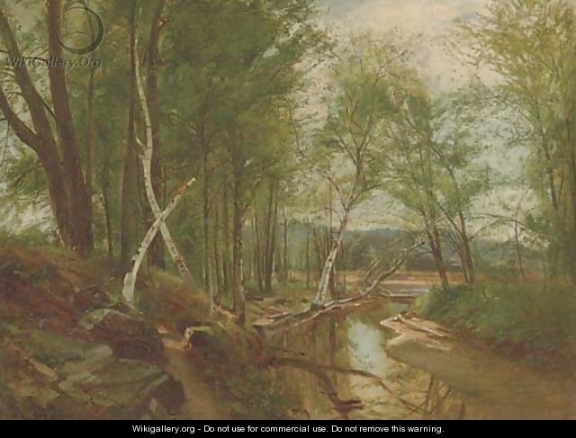 Birch Trees Along a Tributary - William M. Hart