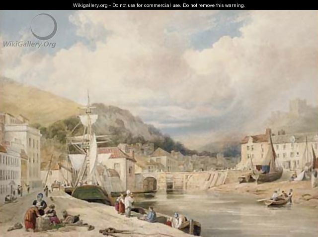 View of Dover Harbour looking towards the Castle - William Henry Stothard