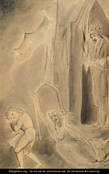 Churchyard spectres frightening a schoolboy - William Blake