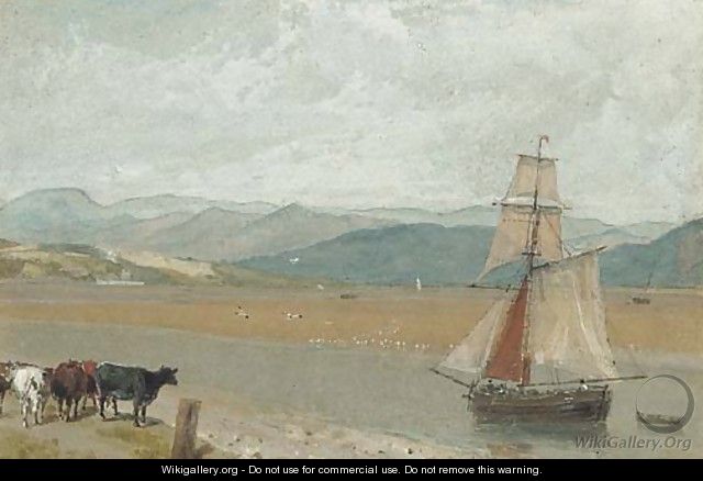 The estuary of the River Leven near Ulverston, Cumbria - William Daniell, R. A.
