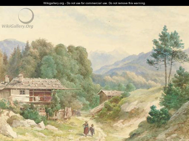 Figures on a mountain track, Burda - William Collingwood Smith