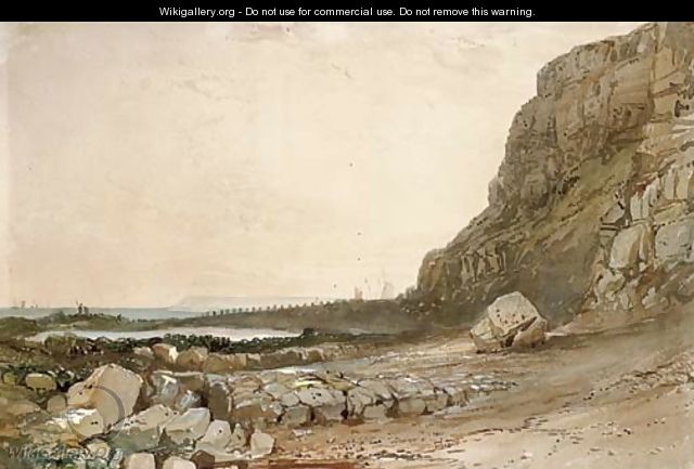 Shrimpers on a rocky coast - William Collingwood Smith