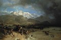 French Troops (1796) fording the Margra - Sarzana and the Carrara Mountains in the distance - William Clarkson Stanfield