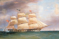 Portrait of the Full rigged Ship Bombay in full Sail - William Clark Of Greenock