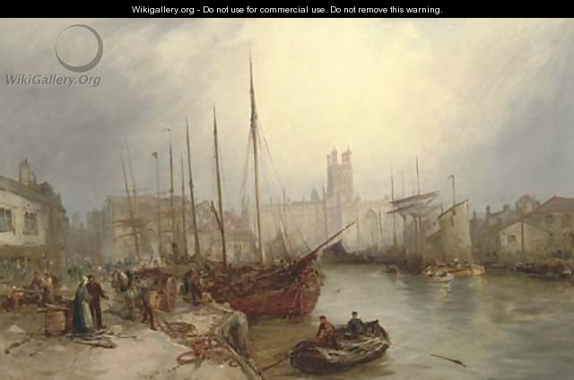 Exeter cathedral from the river Exe - William Edward Webb