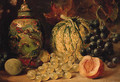 Grapes, Plums, a Peach, a Gourd and a Chinese Vase - William Duffield
