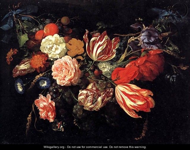 Festoon with Flowers and Fruit 1660s - Jan Davidsz. De Heem
