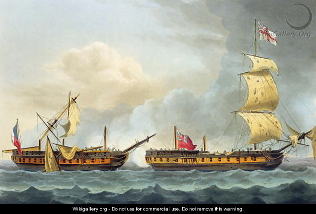 Capture of La Fique January 5th 1795 - Thomas Whitcombe