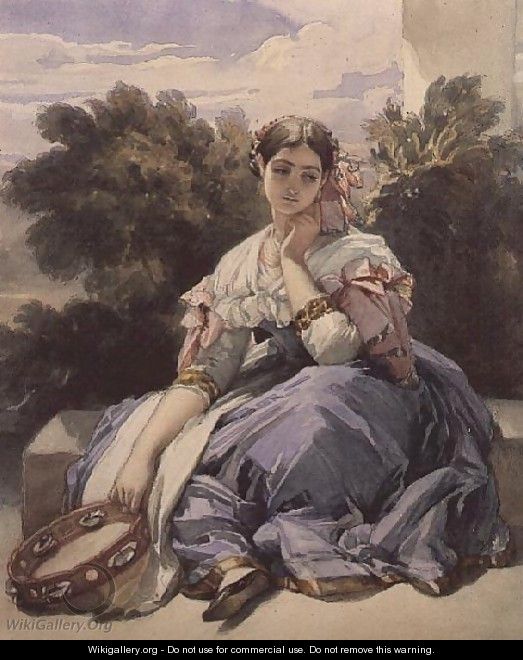 P 669 A Girl of Frascati 1838 - Hermann Winterhalter