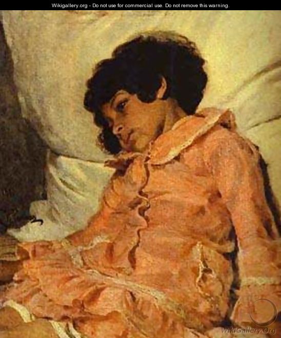 Portrait Of Nadya Repina The Artists Daughter 1881 - Ilya Efimovich Efimovich Repin
